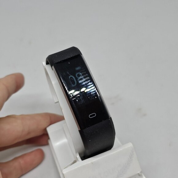 LETSCOM ID115PLUSHR Black Smart Watch Fitness Tracker Steps Heart Rate - Picture 6 of 10